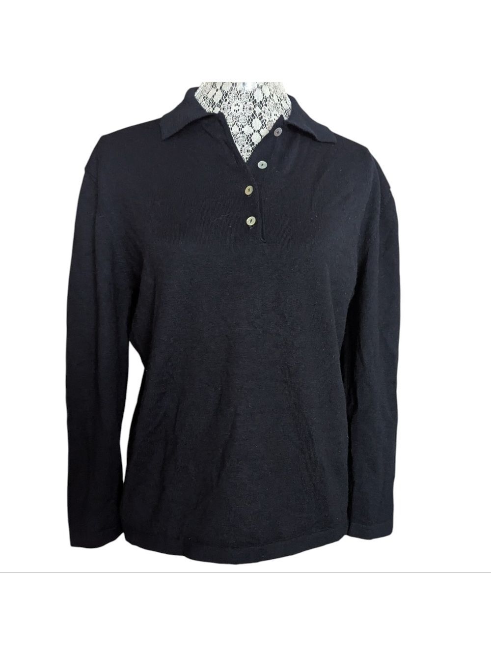 Woolmark Black Long Sleeve Top/Sweater